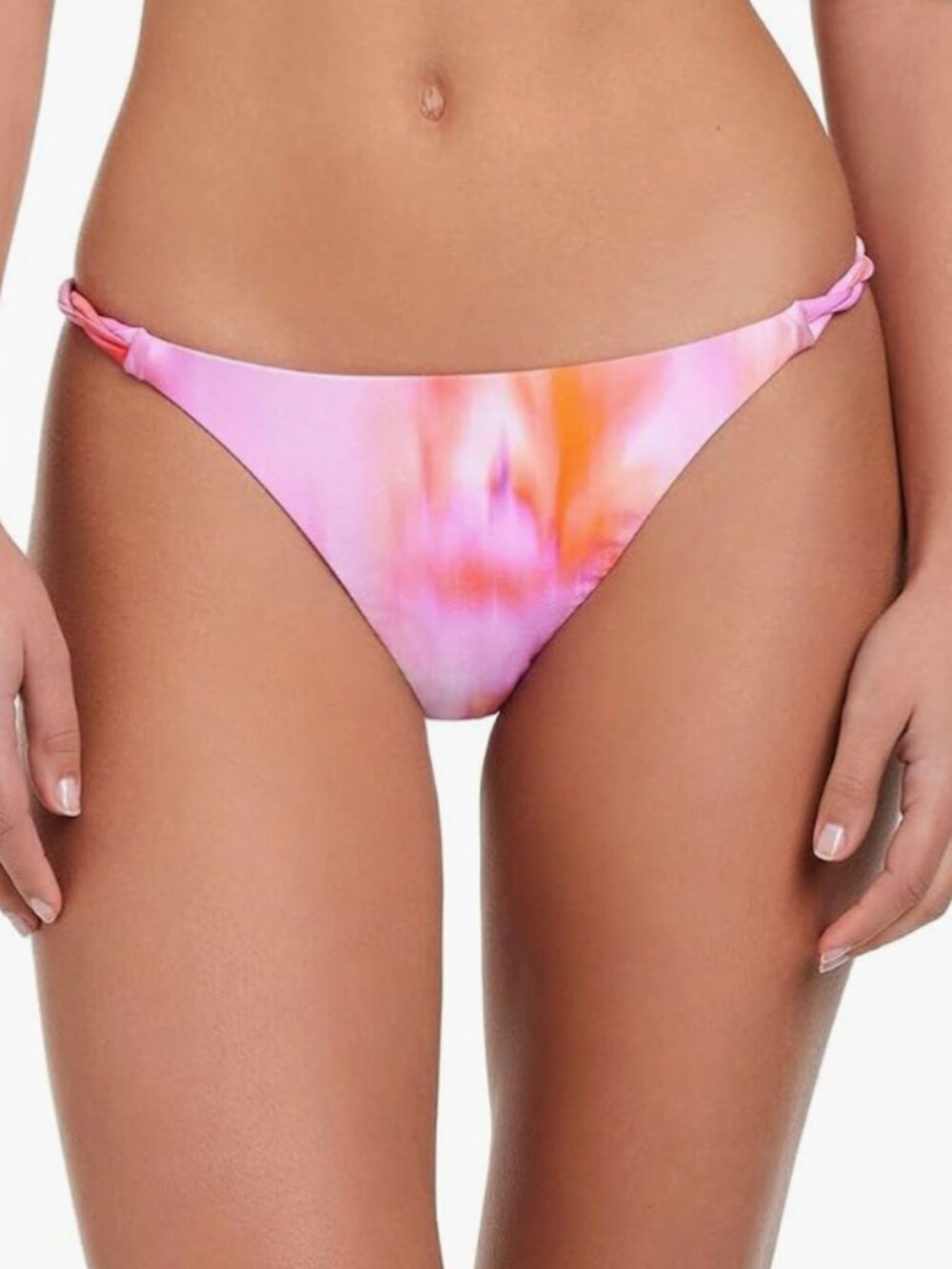 Red Carter Women's Flare Gun Braided Bikini Bottom Cheeky Coverage Swim L 7435